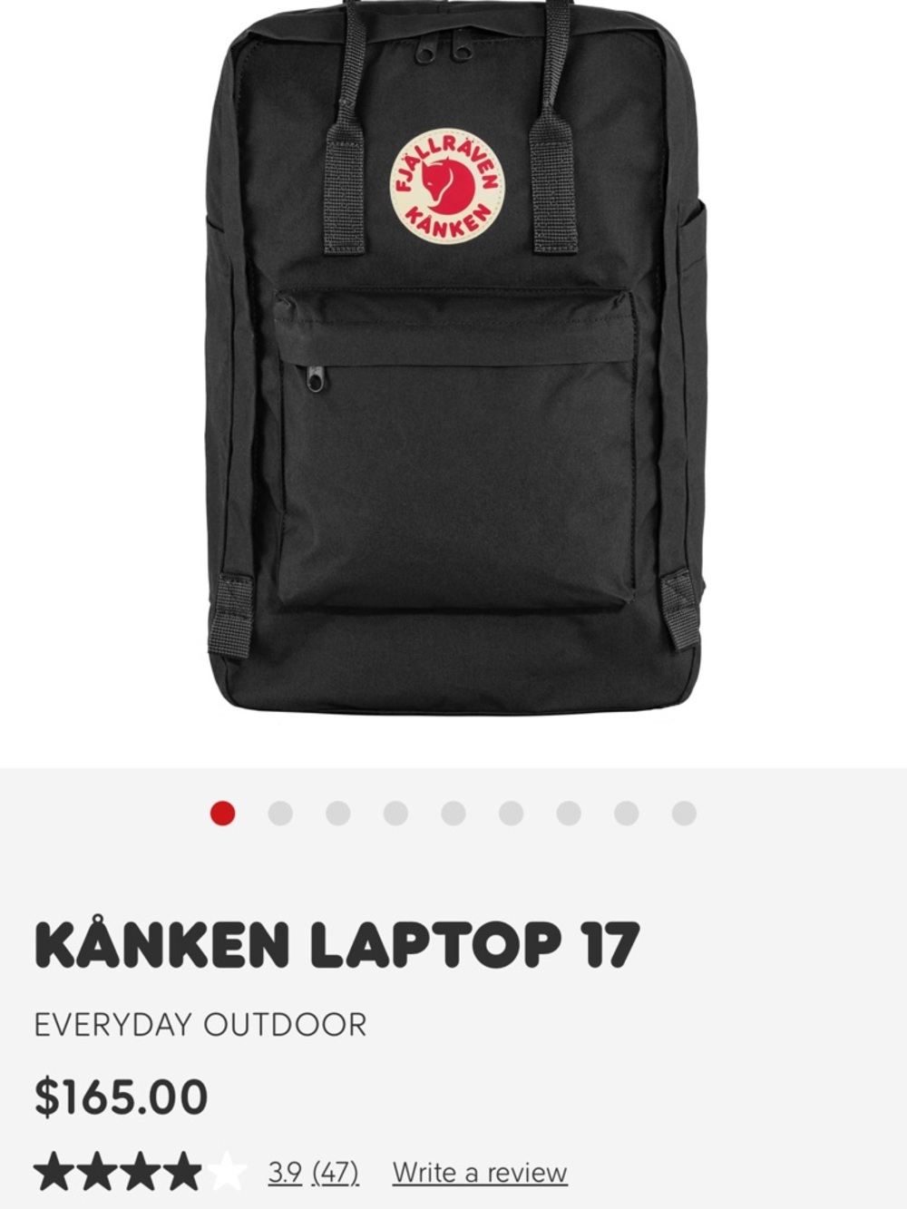 Kånken Laptop 17 Backpack - Black
